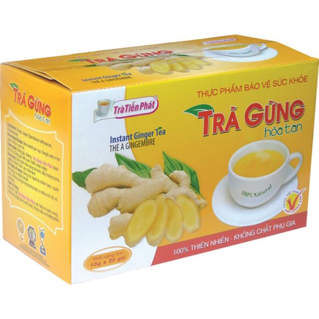 Hộp Trà Gừng Hoà Tan Tiến Phát 10 Gói x 10gr