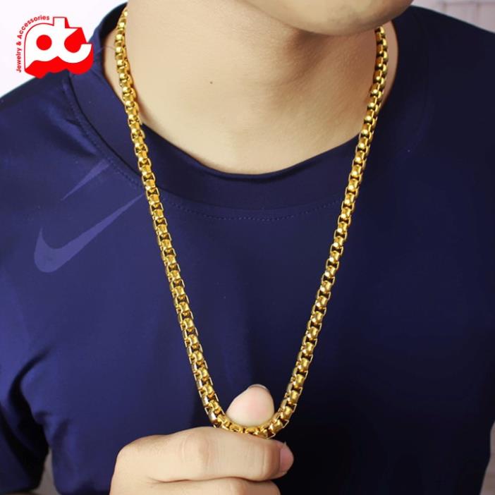 Dây chuyền nam cao cấp thời trang đẹp titan thép không gỉ kiểu bông dừa khít inox PT JEWELRY 7mm PTDCNA155