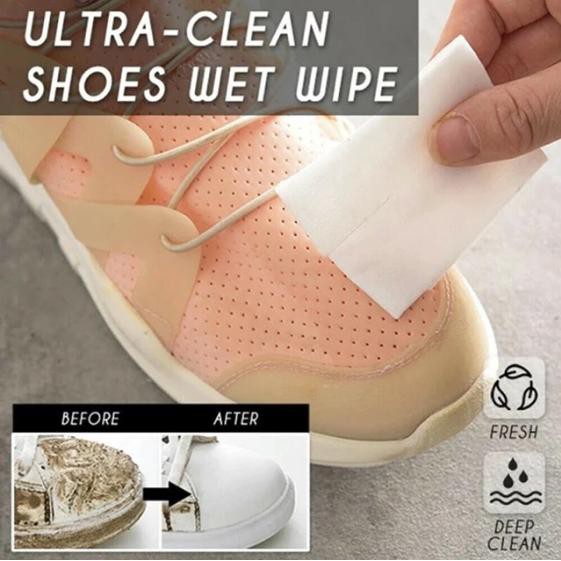 GÓI 30 CÁI KHĂN ƯỚT LAU GIÀY SNEAKER SIÊU SẠCH- KHĂN LAU GIÀY, LAU TÚI XÁCH CỰC TRẮNG SÁNG CHỈ SAU 1 LẦN SỬ DỤNG