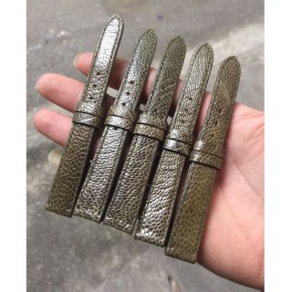 Dây đồng hồ da đà điểu màu xanh rêu size 12 , 14, 16