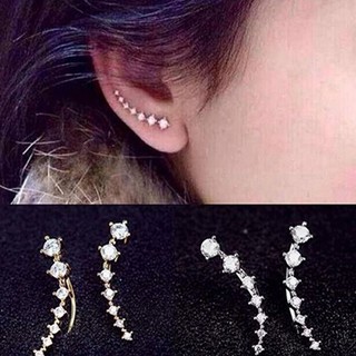 Bông tai dạng móc đính kim cương giả xinh xắn thời trang cho nữ