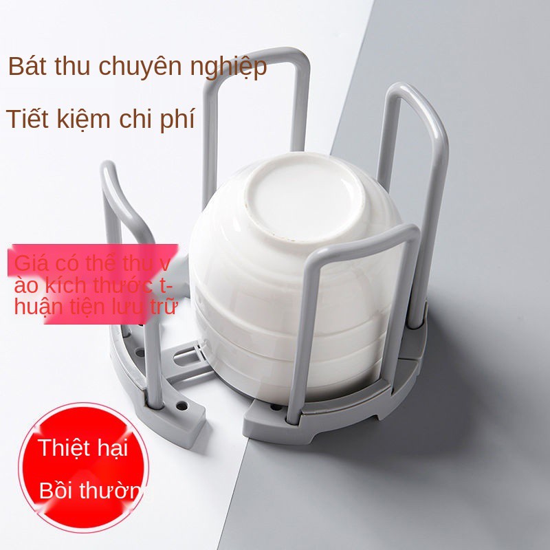 Giá bát đĩa nhựa rút, để bộ đồ ăn nhà bếp, bát, rửa