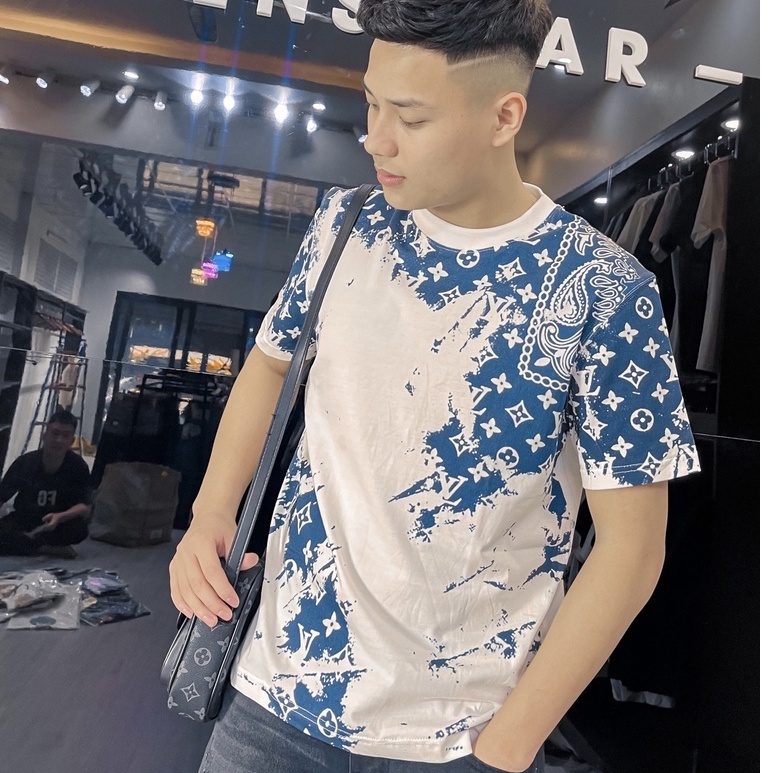 Áo Thun , Áo Phông Nam Cổ Tròn In Họa Tiết Lv Chất Cotton Cao Cấp Hot Trend 2022 3SIZE STORE