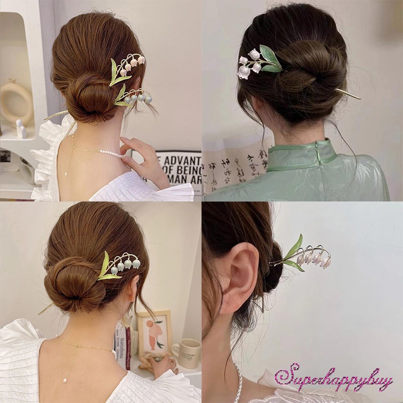 Kẹp Tóc Hoa Lily Bằng Kim Loại Cho Nữ