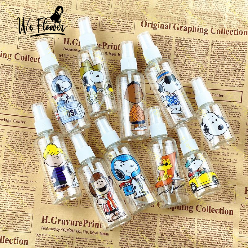 [Hàng mới về] Chai Xịt Rỗng 50ml / 100ml Bằng Nhựa In Hình Snoopy Dễ Thương Đa Năng Tiện Dụng