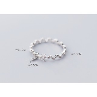 Nhẫn bạc Nữ, Nhẫn Bạc 925 hoạ tiết hoa lá SP01