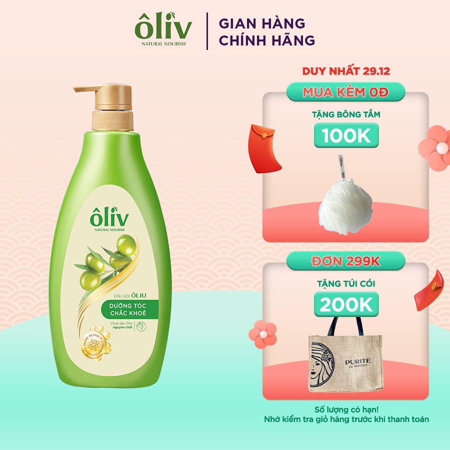 Dầu Gội Dưỡng Tóc Ôliv Bồng Bềnh/Chắc Khỏe 650ml