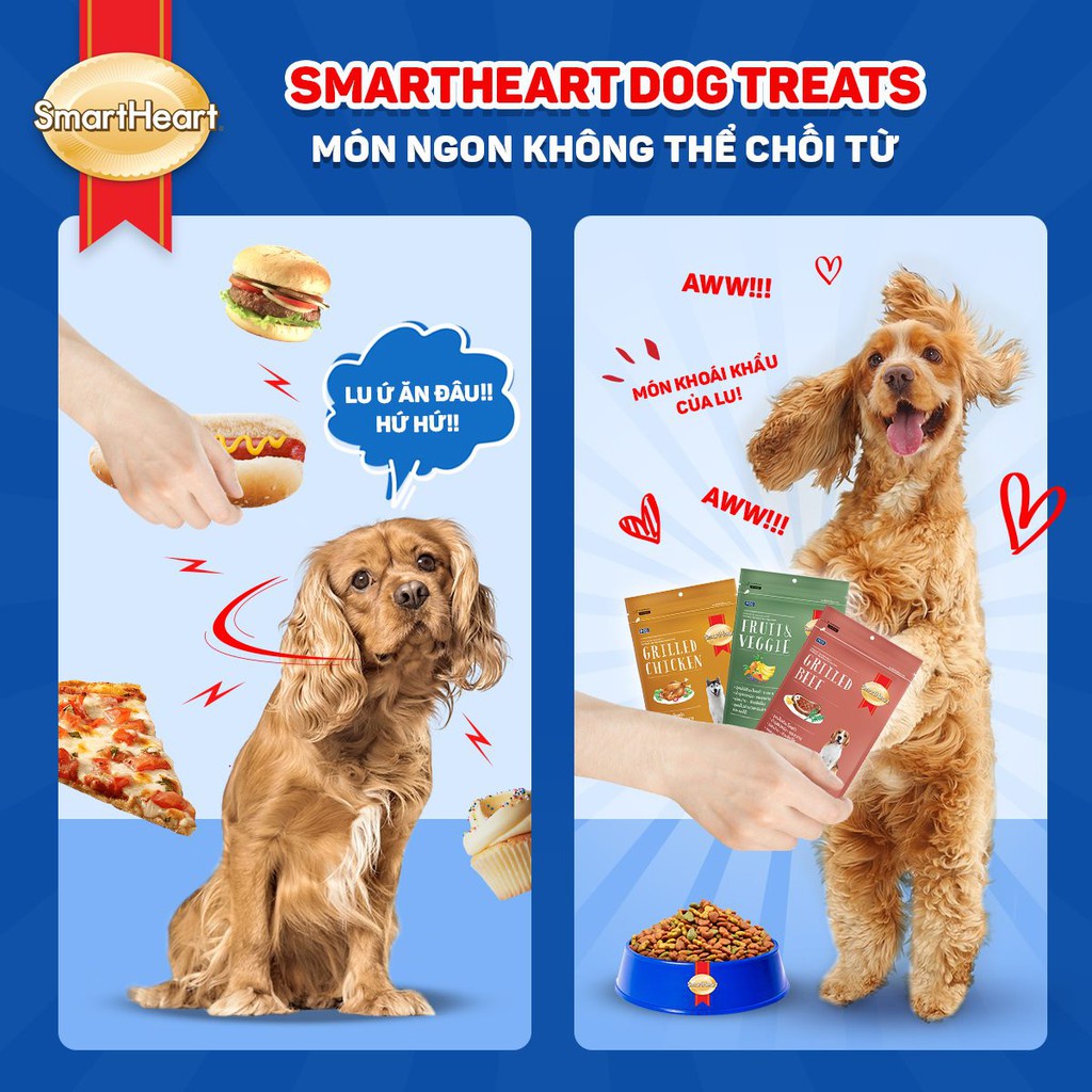Bánh thưởng cho Chó Smartheart Gói 100g Bổ sung canxi Giúp răng chắc khỏe Hạn chế mảng bám Tốt cho tiêu hóa Giảm mùi hôi