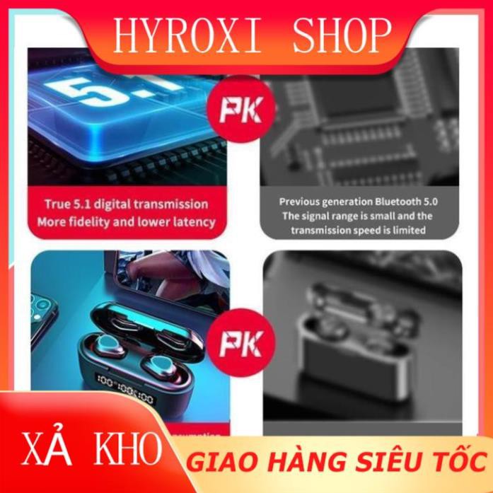 Tai nghe Bluetooth 5.1 True Wireless không dây TWS CSR nút cảm ứng kháng nước thể thao stereo V8S HYROXISHOP