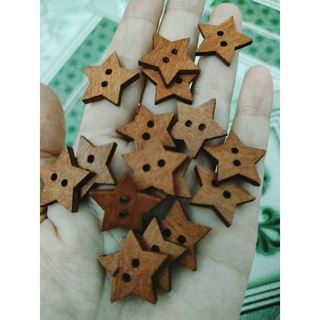 Set 10 Nút gỗ ngôi sao