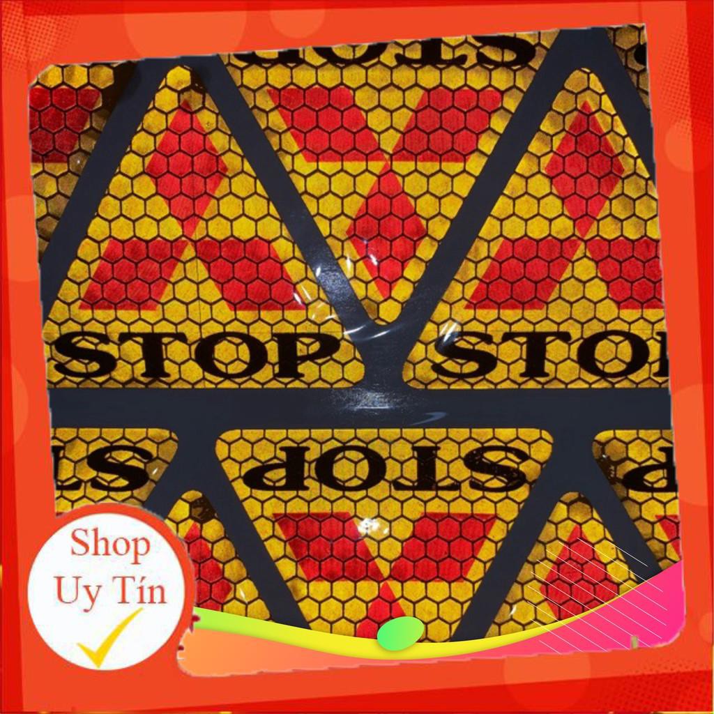 Tem Logo STOP Phản Quang Dập Nổi Dán Xe Máy