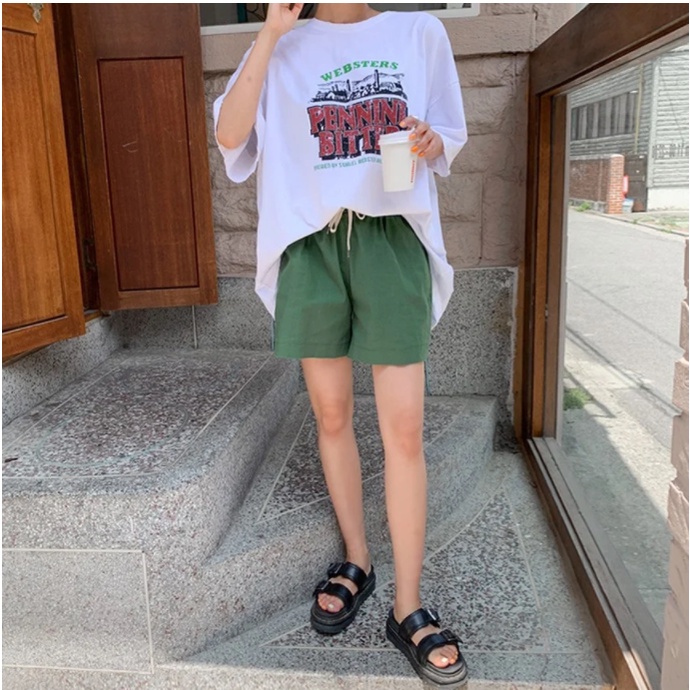 Quần Short Trơn Hai Dây ENVYLOOK Half Colored Linen Pants GomiMall