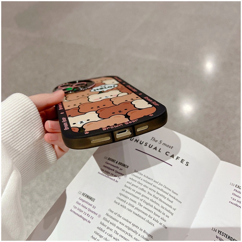 Ốp Điện Thoại TPU Mềm In Hình Gấu Nâu Cho IPhone 11 12 IPhone13 Pro MAX X XR XS MAX 6 6S 7 8 Plus SE 2020