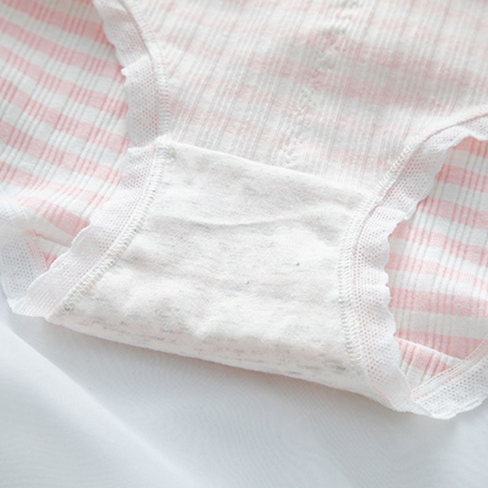 Quần lót vải cotton kẻ sọc đính nơ thoáng khí phong cách Hàn Quốc thoải mái dành cho nữ