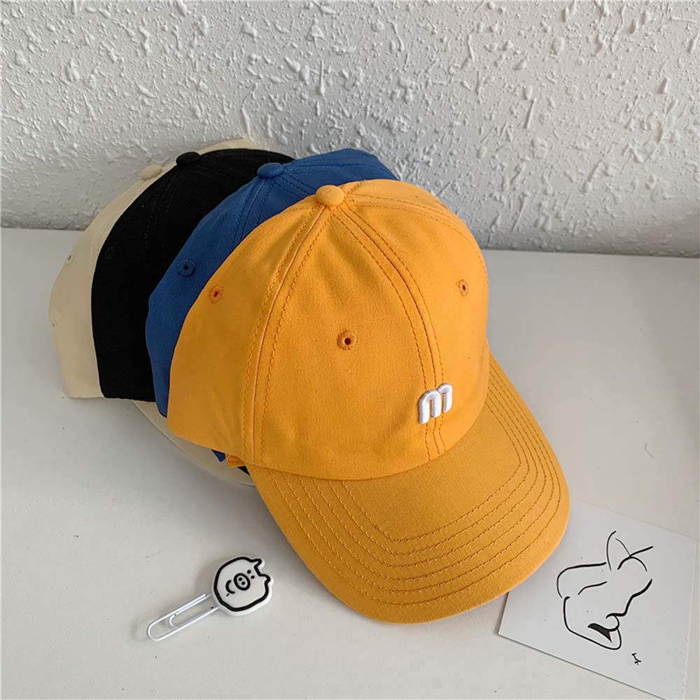 Mũ Lưỡi Trai Thêu Chữ M Đơn Giản Phong Cách Hip Hop Hàn Quốc Thời Trang Cho Nam Nữ