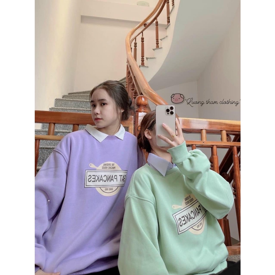Áo Sweater Nỉ EAT PANCAKE Ulzang Samsam4896