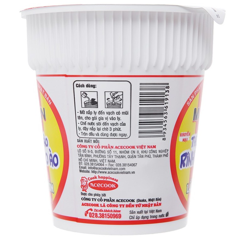 Thùng 24 ly mì Modern hương vị lẩu Thái tôm 65g