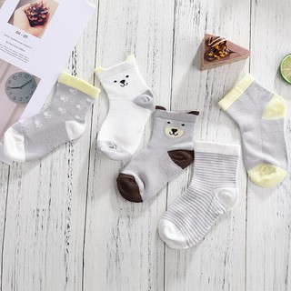 Set 5 Đôi Tất Vớ Cổ Cao Cho Bé