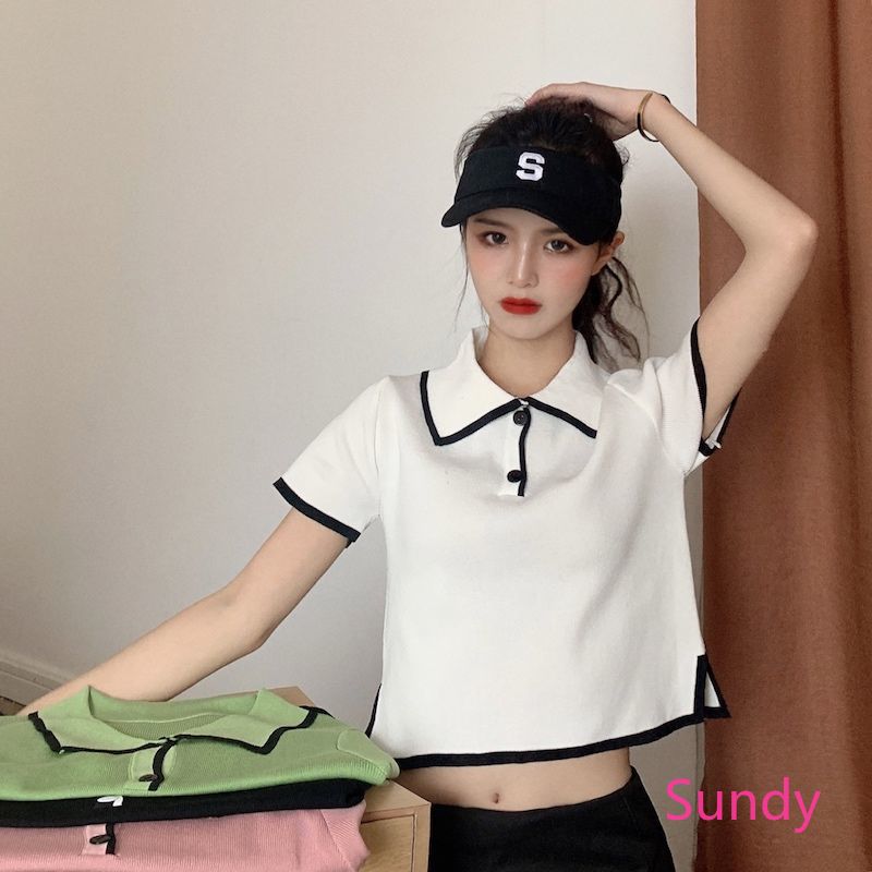 Áo Tay Ngắn Phong Cách Hàn Quốc Năng Động Cho Nữ