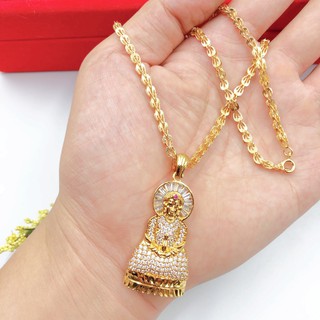 Dây chuyền đuôi phụng kèm mặt quan âm đính đá cao cấp