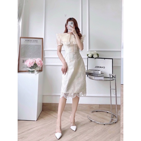 Váy ren phối tay tơ