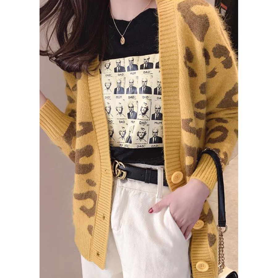 Áo Khoác Len Cardigan 3 Nút Kiểu Áo Khoác Len Dáng Ngắn Họa Tiết  - THỜI TRANG THU ĐÔNG NỮ AKL1866