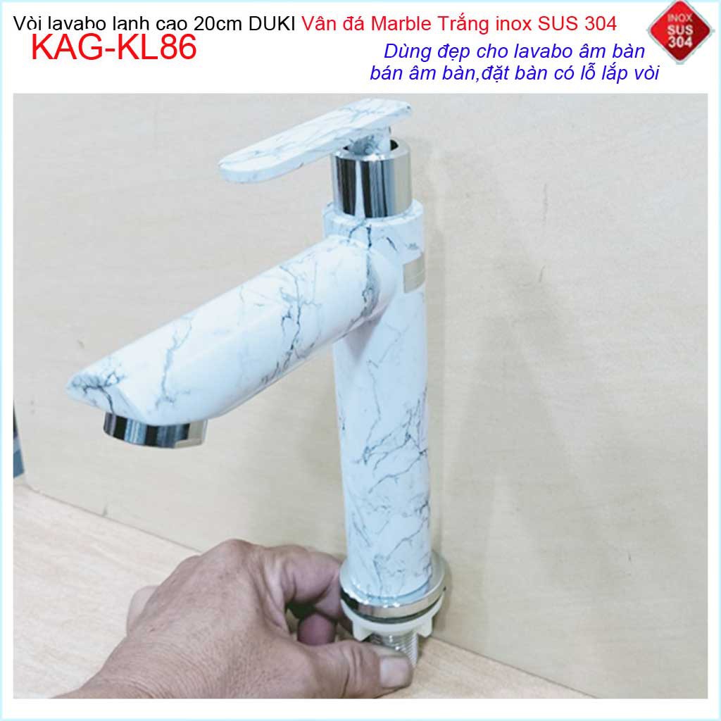 Vòi lavabo vân đá marble Duki KAG-KL86, vòi lavabo lạnh marble thủ công cao cấp cao 20cm