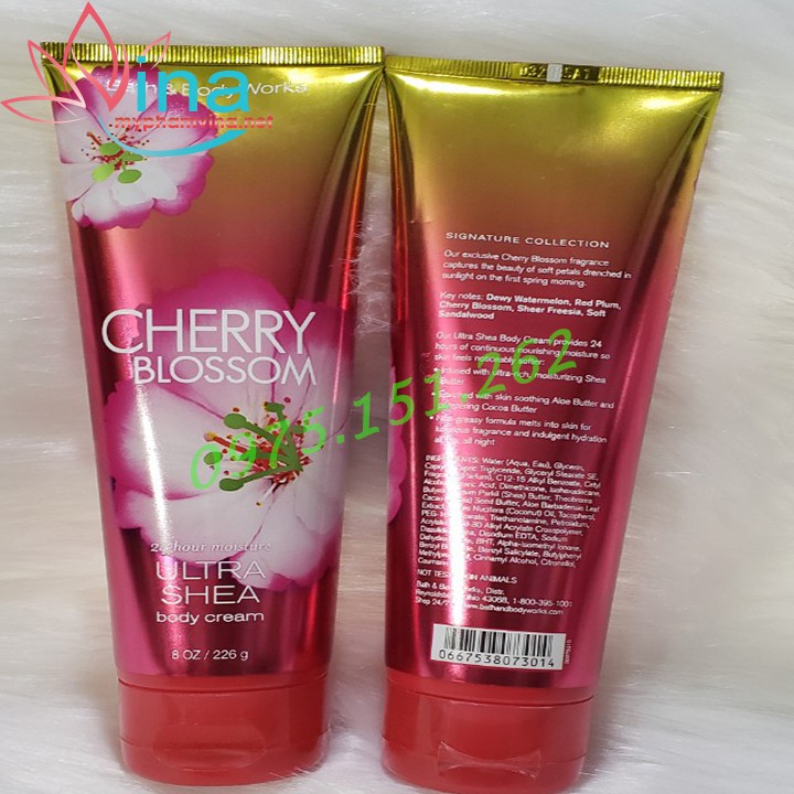 Kem dưỡng thể Bath Body Works Cherry Blossom Body Cream 226gr (tuýp)