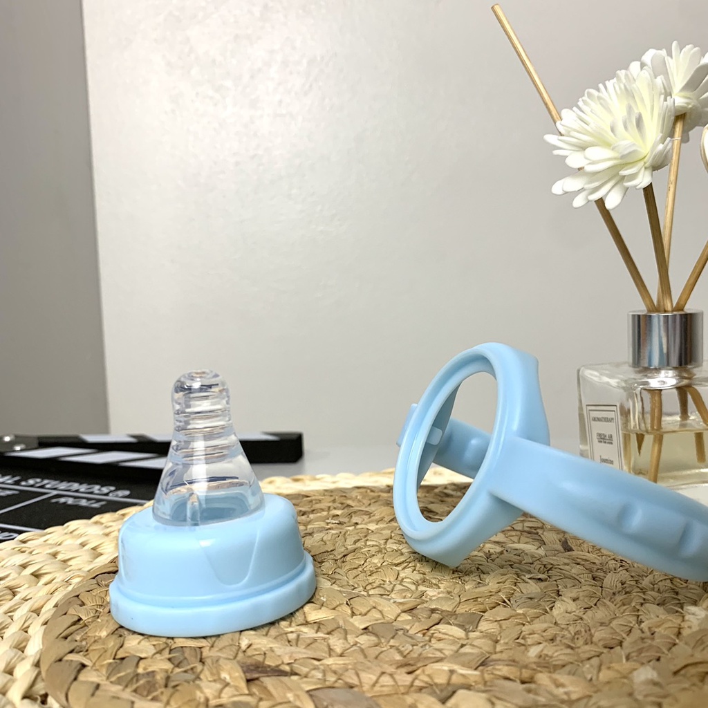 Bình sữa cho bé, bình uống nước cho bé chống sặc có tay cầm xoay 360 tiện lợi (180ml)