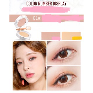 Phấn mắt Maycreate 3 tầng 2 mầu kèm gương vân đá
