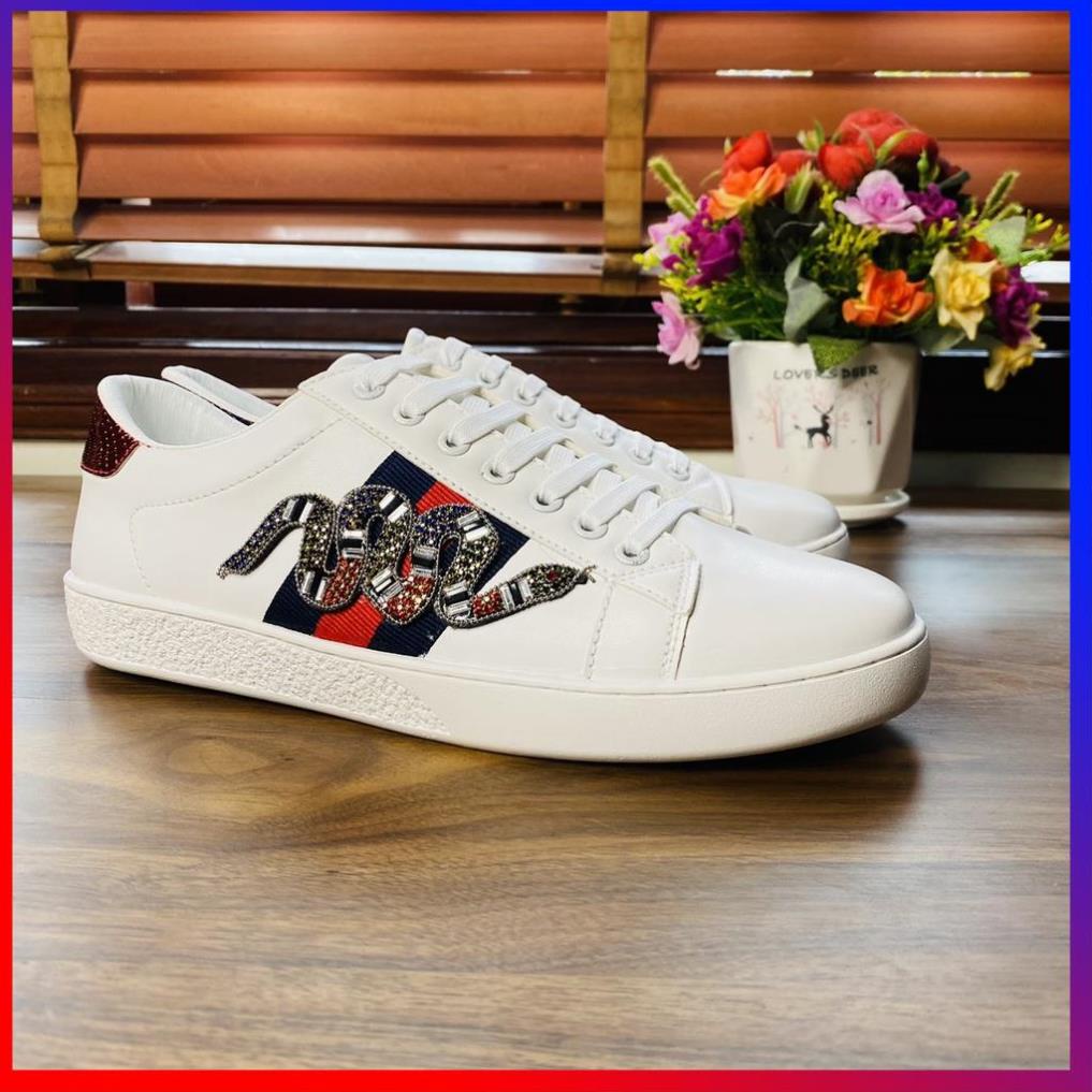 Gc Rắn Đính Đá Sapphire Giày Sneaker Thể Thao Nam nữ Dáng chuẩn cho người đẹp sành điệu