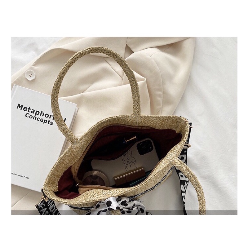 Túi Cói Dorio Kèm Khăn Bi