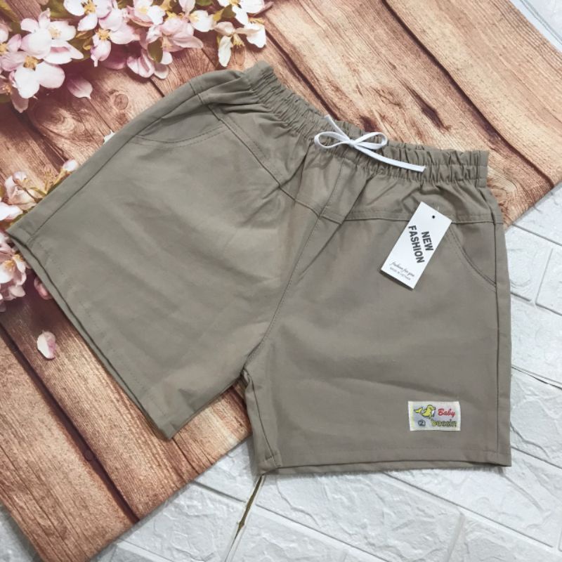 Quần short kaki nữ lưng thun _ Quần short đùi kaki co dãn