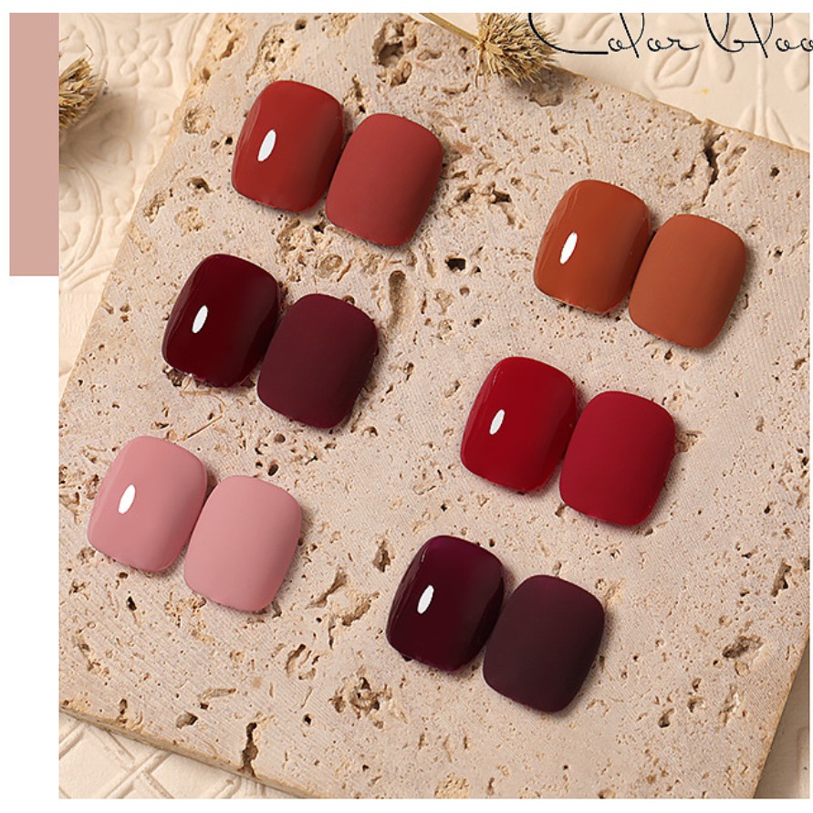 Sơn gel AS sơn nail dùng máy hơ gel Sơn móng tay gel tone màu đỏ gạch đỏ đô tía mã MK 15ml