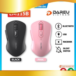 Chuột không dây Bluetooth 5.0 Dareu LM115B + Wireless 2.4GHz ( Silent Switch ) - Bảo hành 12T