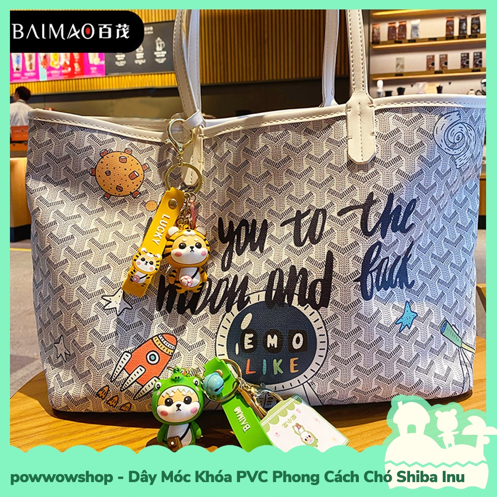 [Sẵn VN - Hỏa Tốc] Dây Móc Khóa Chuôg PVC Kiểu Dáng Chó Shiba Ino Cute Mang Túi