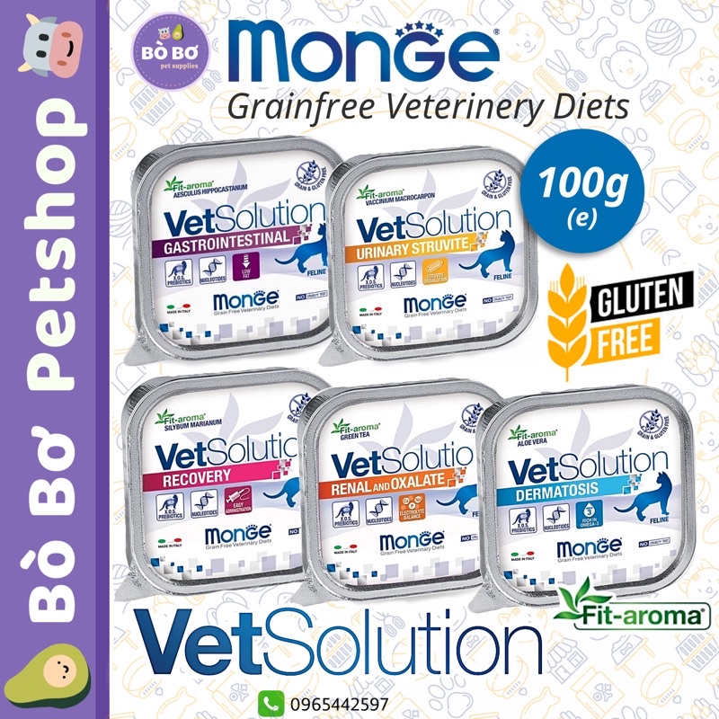 Pate hỗ trợ tiêu hoá cho mèo - MONGE VETSOLUTION GASTROINTESTINAL 100g