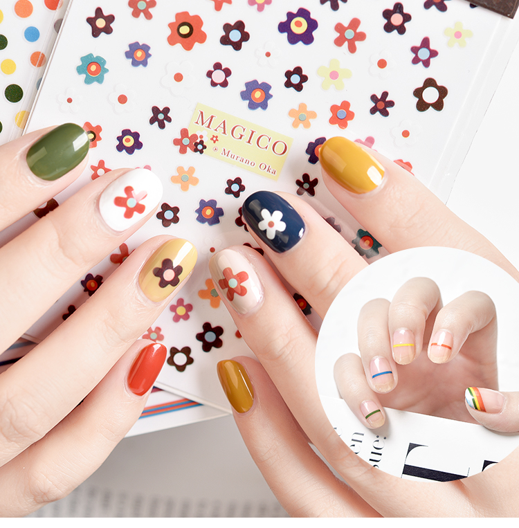 Miếng Dán Trang Trí Móng Tay Hình Hoa/ Trái Cây Dễ Thương Xinh Xắn