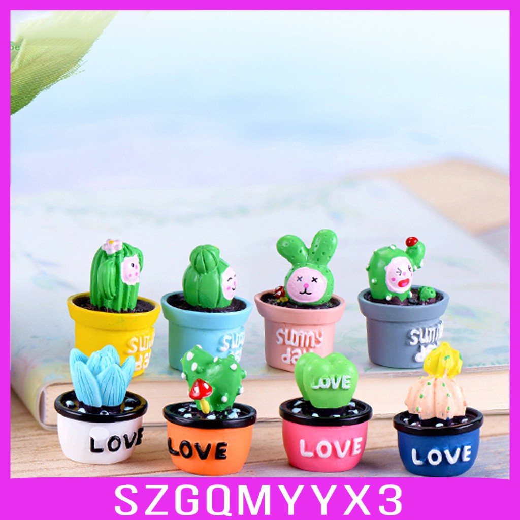 Set 4 Cây Xương Rồng Mini Dễ Thương Dùng Để Trang Trí Bàn Làm Việc