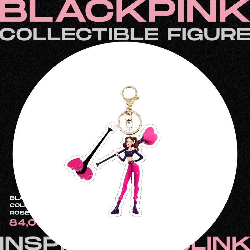 Móc chìa khóa bằng acrylic hai mặt in hình nhóm nhạc BlackPink
