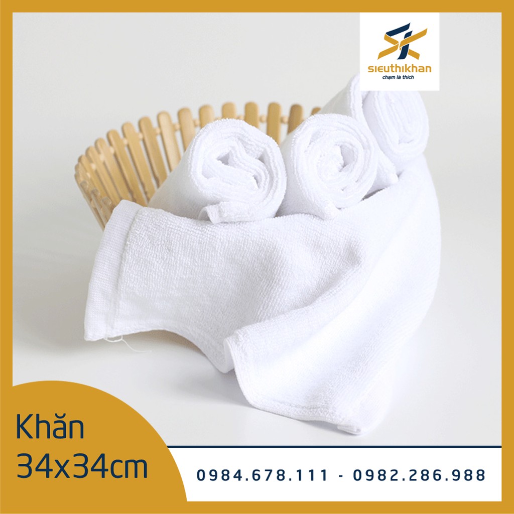 Khăn mặt khách sạn NamyA kích thước 34*34cm, chất liệu 100% cotton dùng cho khách sạn 3-5 sao | SIÊU THỊ KHĂN