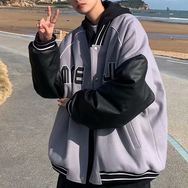 Áo khoác nam bóng chày thời trang bigsize dáng rộng phong cách trẻ trung vintage jacket men Hàn Quốc cho cặp đôi fashion unisex  áo khoác bomber nữ