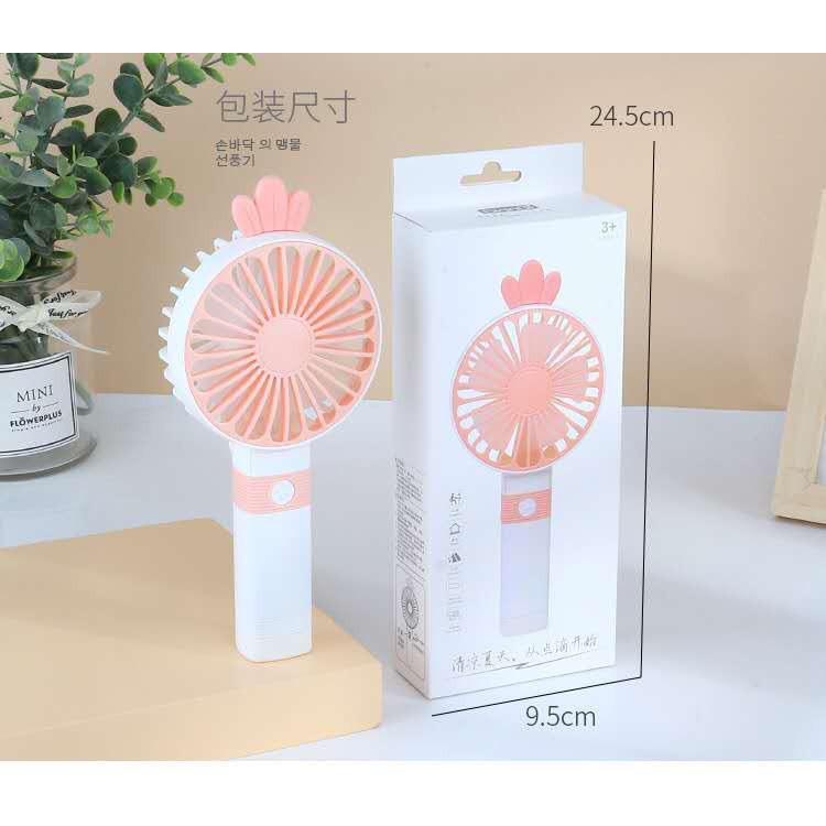 Quạt Cầm Tay Mini F8 Pin Trâu, 3 Chế Độ Quạt Hình Siêu Cute Phong Cách Hàn Quốc