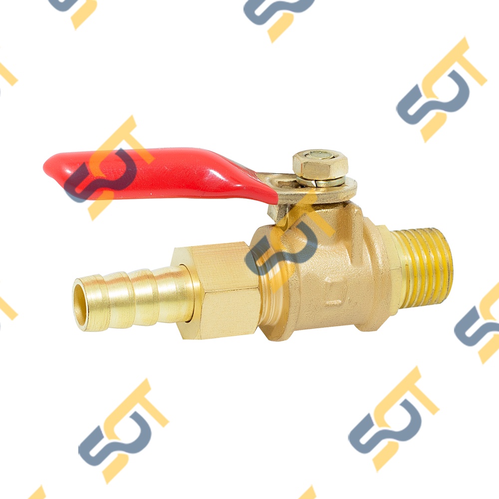 Van Hơi, van Khóa đồng hai đầu ren ngoài 1/4 13 ứng dụng van hơi lắp đồ hơi &amp; khí bình xịt chất lỏng Tặng nối ống
