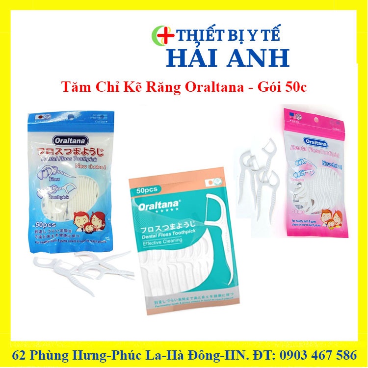 Tăm Chỉ Kẽ Răng Oraltana - Gói 50c Tăm Chỉ Nha Khoa - Vệ Sinh Miệng