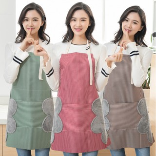 Tạp Dề Chống Thấm - Loại đẹp, dày dặn thiết kế 2 khăn lau tay San Ho phong cách Hàn Quốc hh186