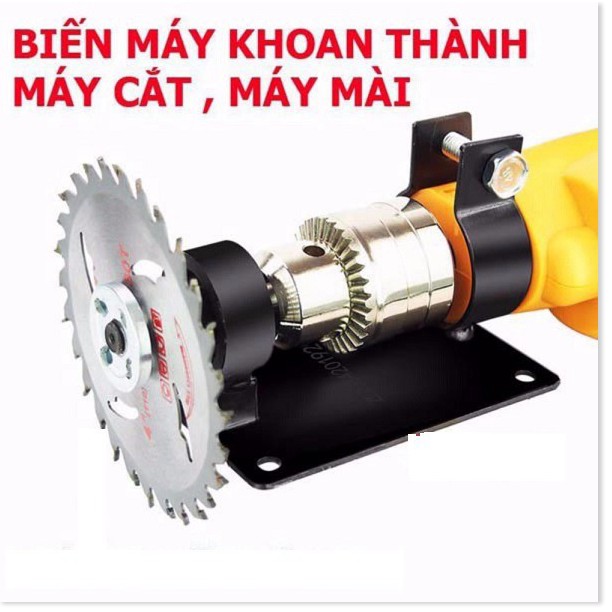 Bộ chuyển máy khoan thành máy cắt, máy mài có bàn