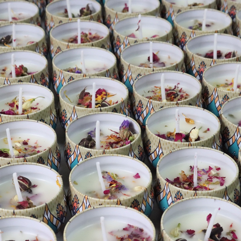 Sáp Nến Thơm Đốt Phòng/Nến Hoa Thơm Hoa Khô Thiên Nhiên Cao Cấp