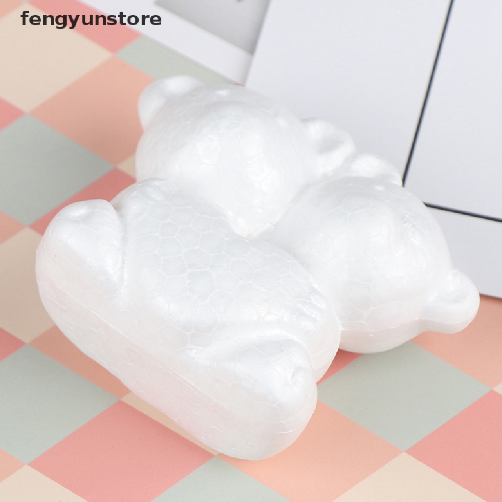 Mô hình chú gấu bằng xốp polystyrene màu trắng trang trí Giáng Sinh DIY độc đáo