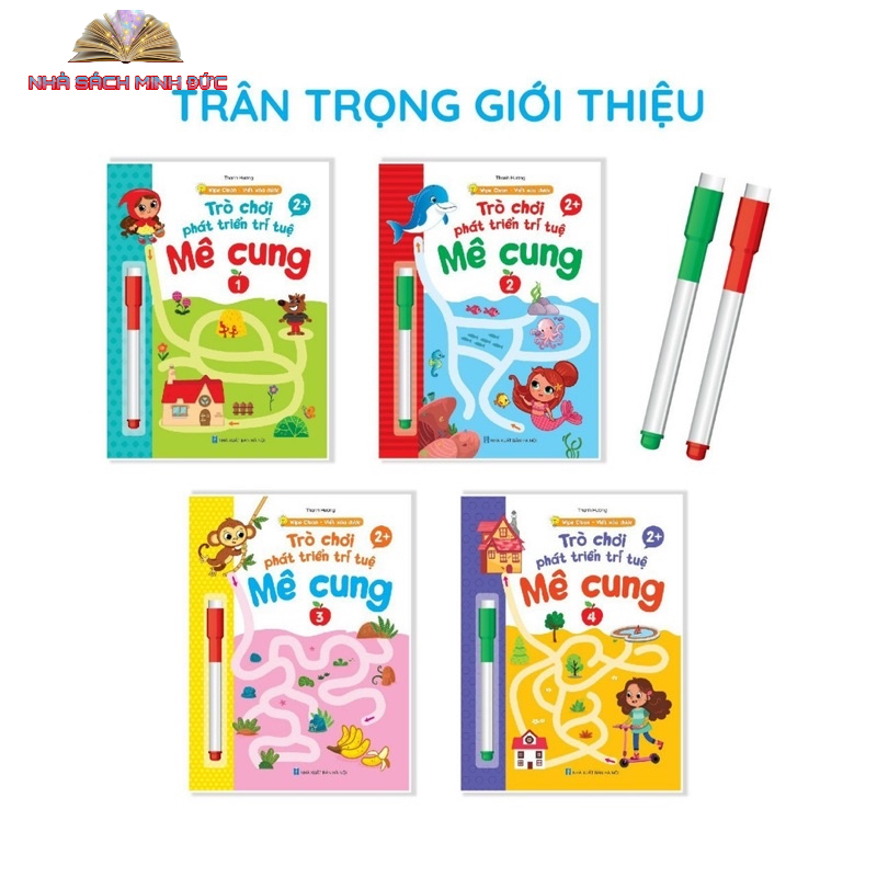 Sách -  Wipe Clean Viết Xóa - Mê Cung Phát Triển Trí Tuệ 1234 - tặng kèm 2 bút